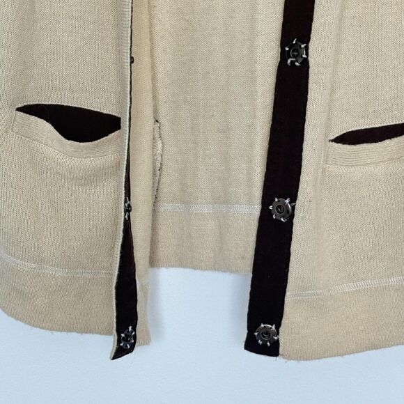 Free People Sweater Womens Small Beige Cardigan Snap Front Longline Wool Alpaca - Picture 4 of 11